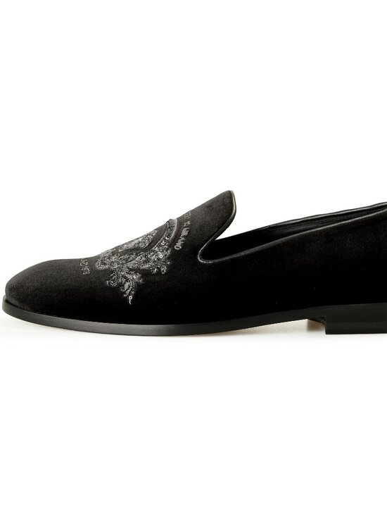 Versace Men\'s Velvet Embroidered Slippers Loafers Shoes US 7 IT 40 main image 6